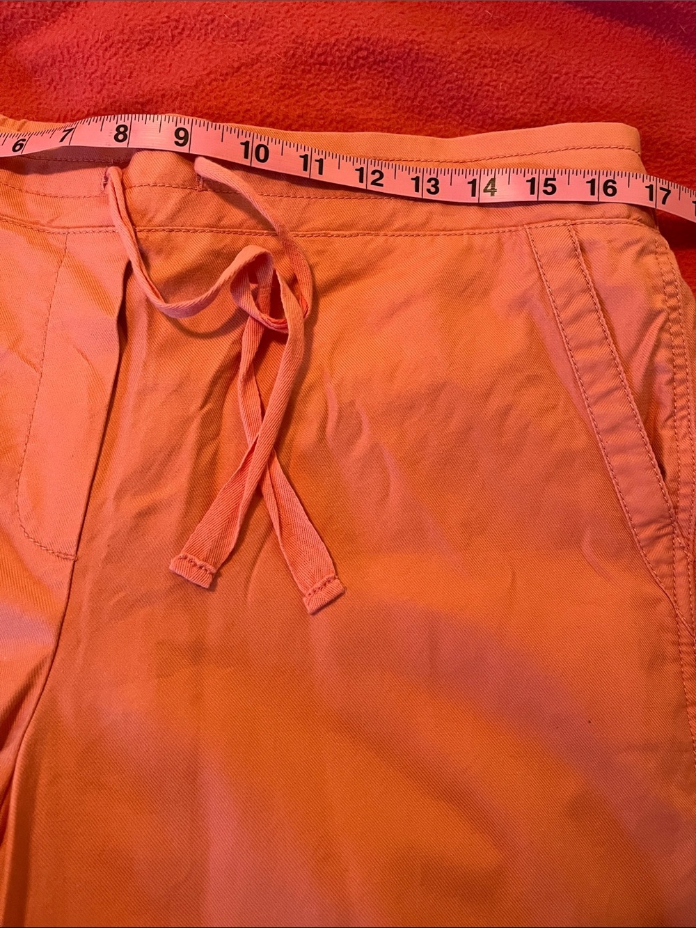 Talbots Women’s Coral-Orange Drawstring Capris NWOT - Picture 8 of 10